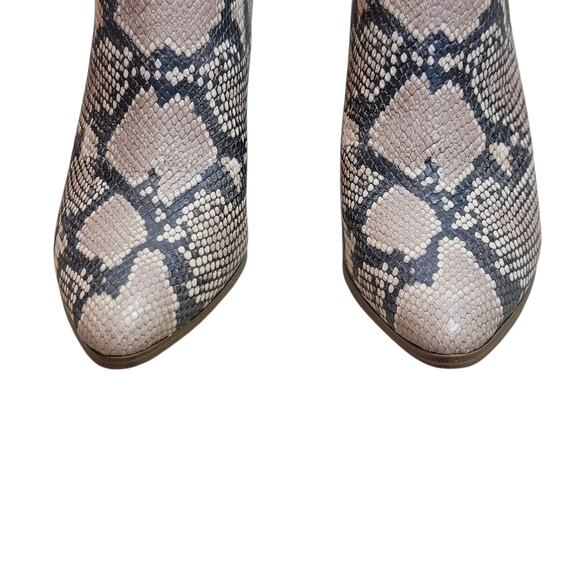Vince Camuto Grasem Snakeskin Western Boots Pointed Toe Tan Gray 7M Boho NWT - Picture 3 of 13